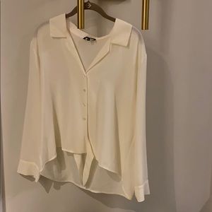 Cream tie up button down